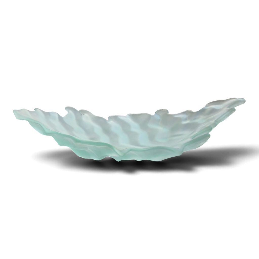 Large Opalescent Freeform Art Glass Bowl | Sculptural Studio Glass Centerpiece