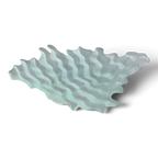 Large Opalescent Freeform Art Glass Bowl | Sculptural Studio Glass Centerpiece
