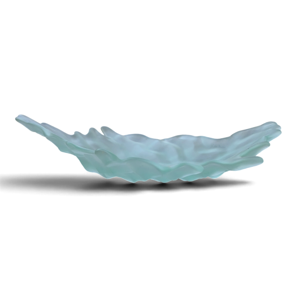 Large Opalescent Freeform Art Glass Bowl | Sculptural Studio Glass Centerpiece