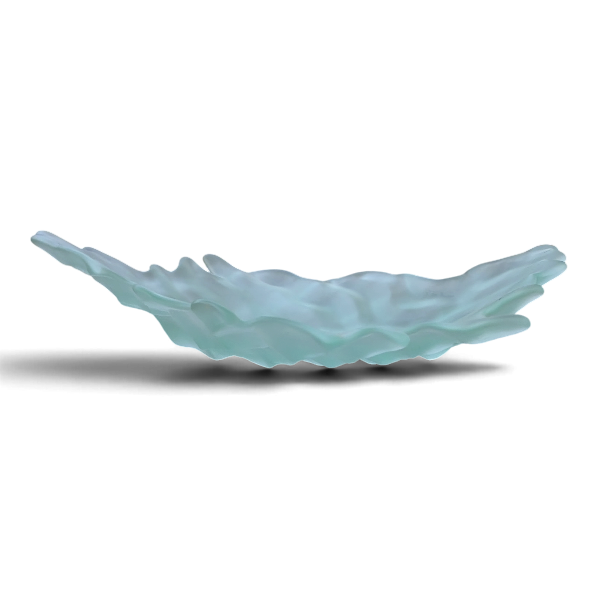 Large Opalescent Freeform Art Glass Bowl | Sculptural Studio Glass Centerpiece