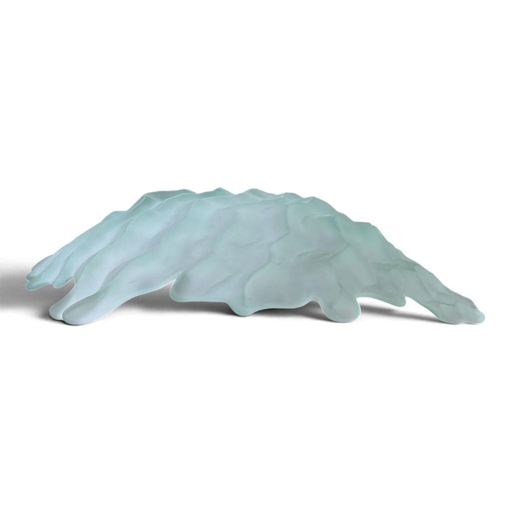 Large Opalescent Freeform Art Glass Bowl | Sculptural Studio Glass Centerpiece