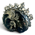 Crowned Ammonite Sculpture | Adorned with Vintage Chandelier Crystals & Silver