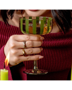 Stripe Coupe Glass | Olive