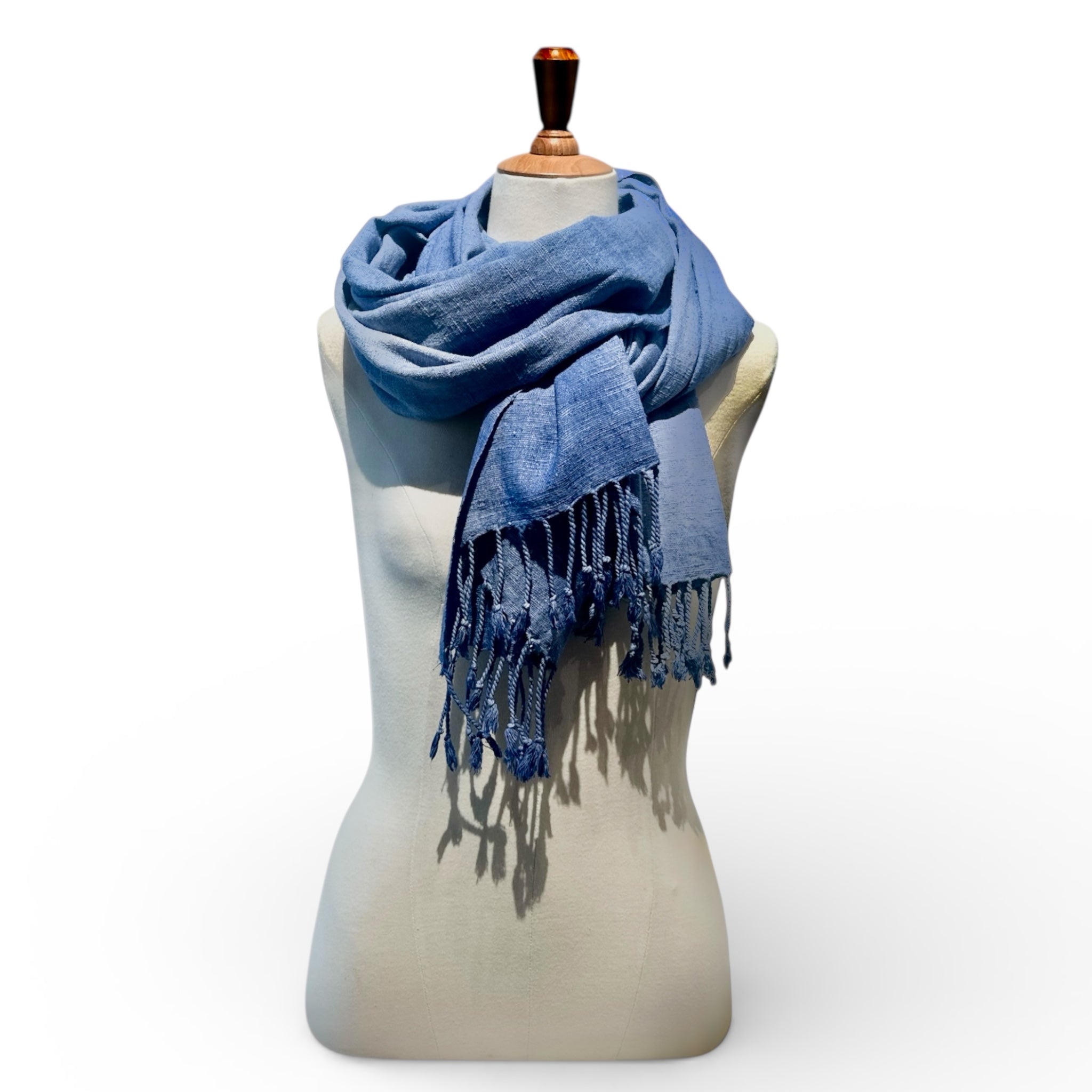 Hand-Dyed 100% Silk Wrap | Cloudbreak Indigo