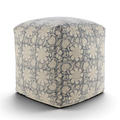 Floral Cottage Cube Pouf Ottoman | 20x20"