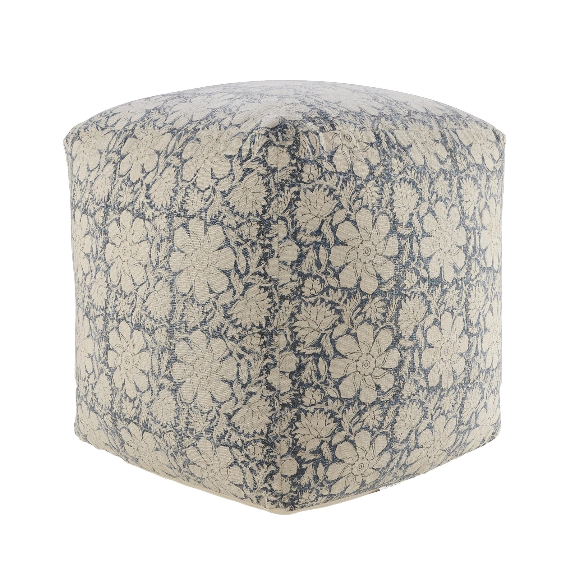 Floral Cottage Cube Pouf