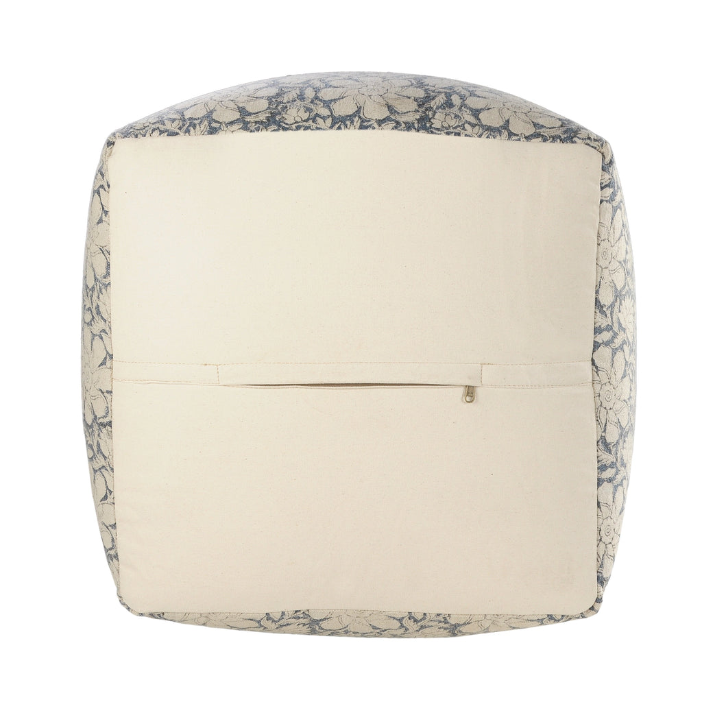Floral Cottage Cube Pouf Ottoman | 20x20"