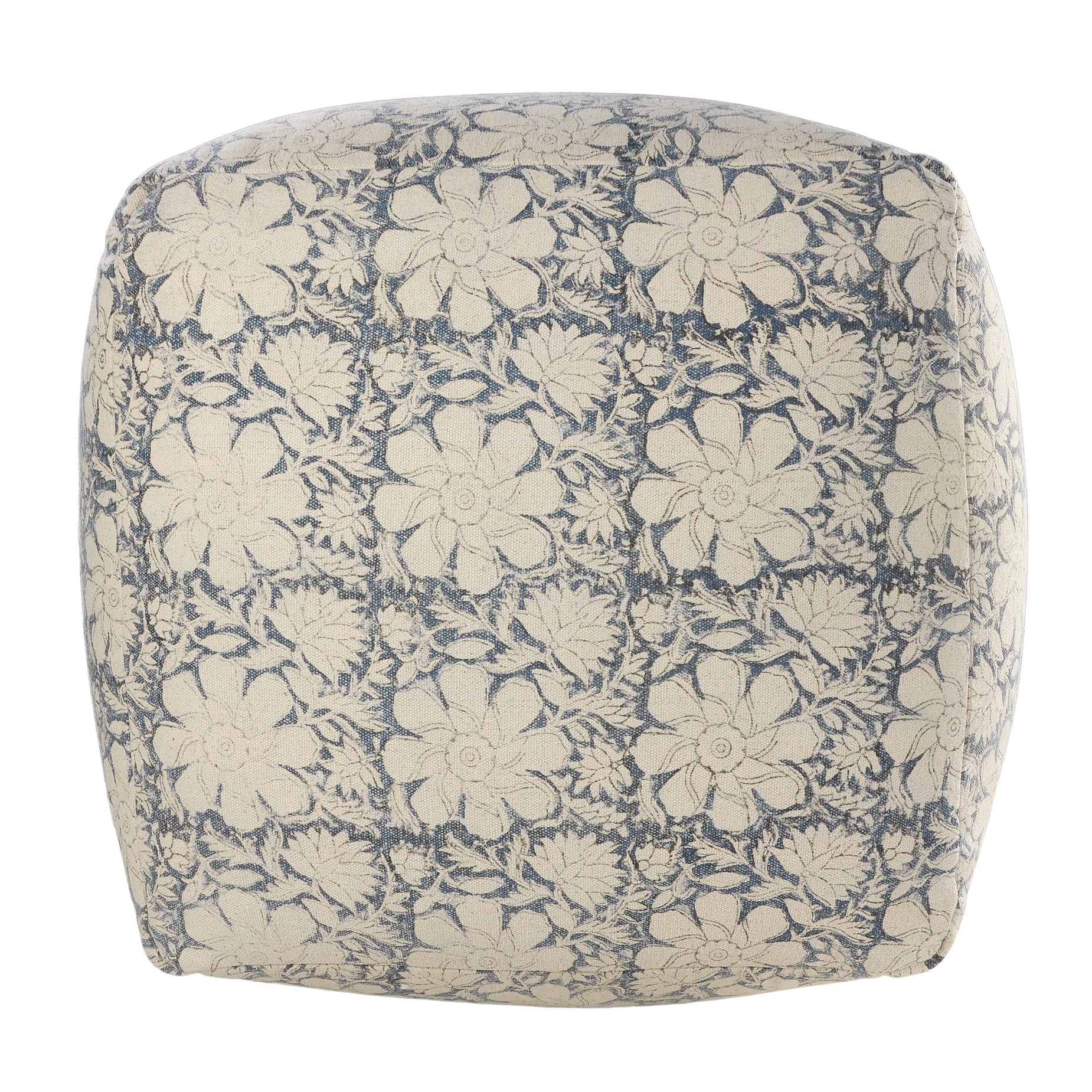 Floral Cottage Cube Pouf