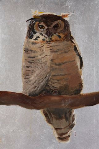 MYSTIC - GREAT HORNED OWL Hand-Deckled Watercolor Paper Giclee