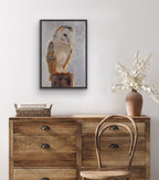 TOTEM - BARN OWL Hand-Deckled Watercolor Paper Giclee
