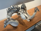 The Ram — Embellished Skull with Antique Chandelier Crystals & Hand-Soldered Silver