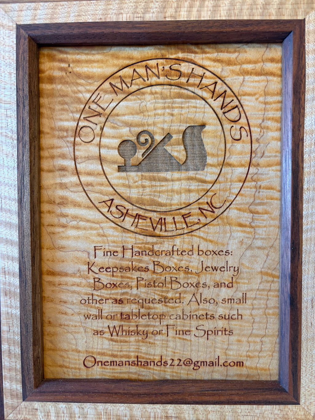 One Man's Hands Fine Spirits Cabinet — Claro Walnut & Curly Maple