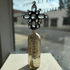 Crystal Embellished Gold Mercury Glass Bottle