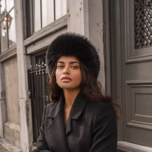 Faux Fur Versatile Headband & Scarf | Black