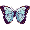 Blue Butterfly Retro Vinyl Sticker
