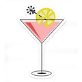 Cosmo Martini with Lemon Slice Vinyl Sticker