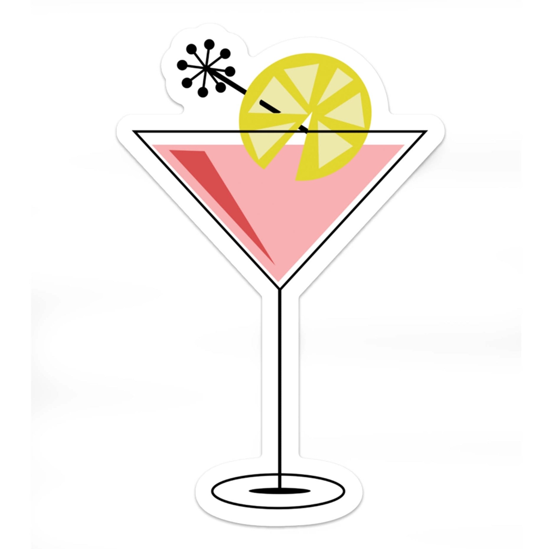 Cosmo Martini with Lemon Slice Vinyl Sticker