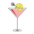 Cosmo Martini w/ Lemon Slice Vinyl Sticker
