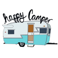 Happy Camper Vintage Hand Drawn Sticker