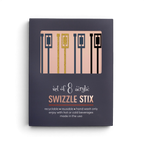 Navy & Gold Acrylic Swizzle Stix Drink Stirrers