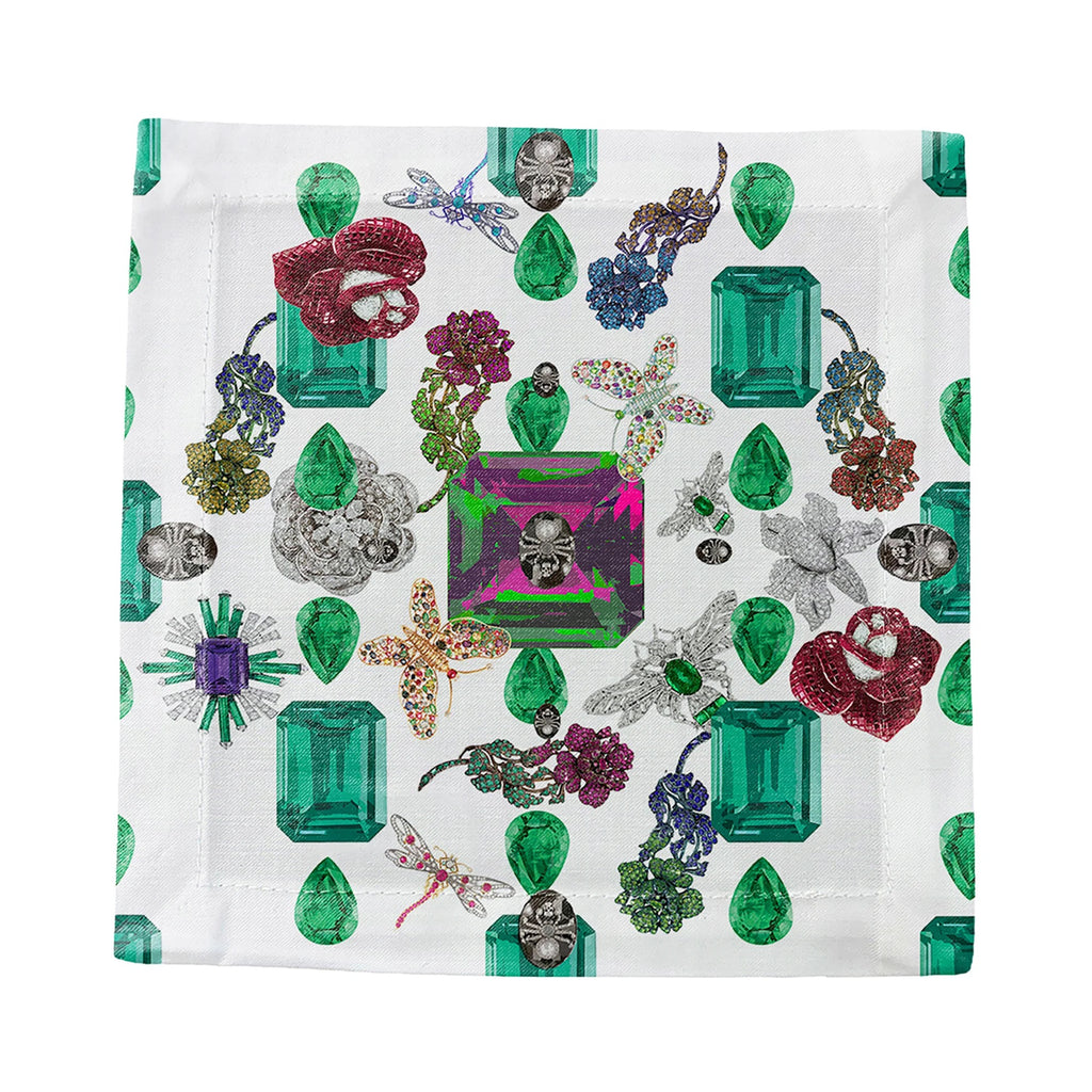 Jewel Box Emeralds Cocktail Napkin