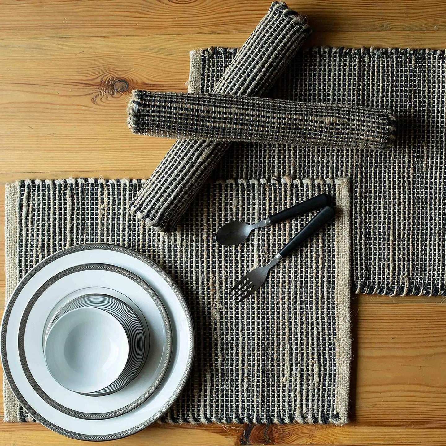 Jute & Black Ombre Placemats | Set of 4