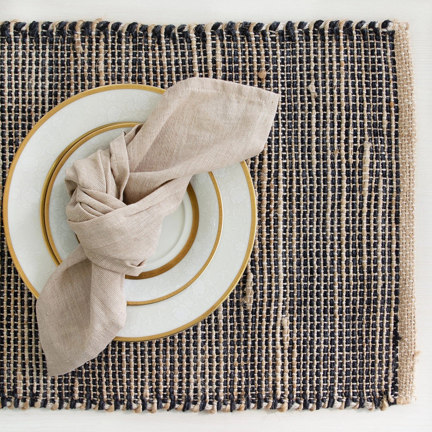 Jute & Black Ombre Placemats | Set of 4