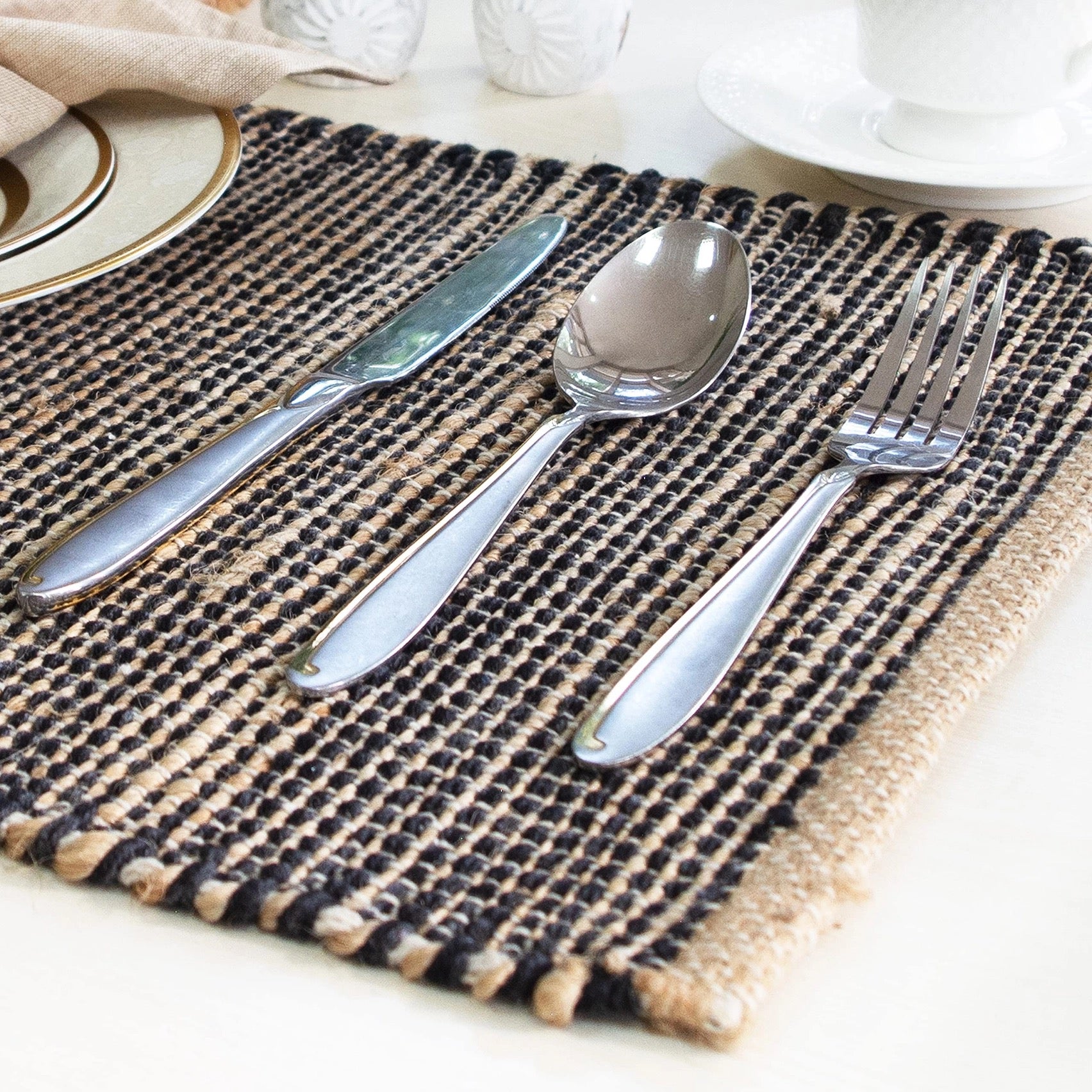 Jute & Black Ombre Placemats | Set of 4