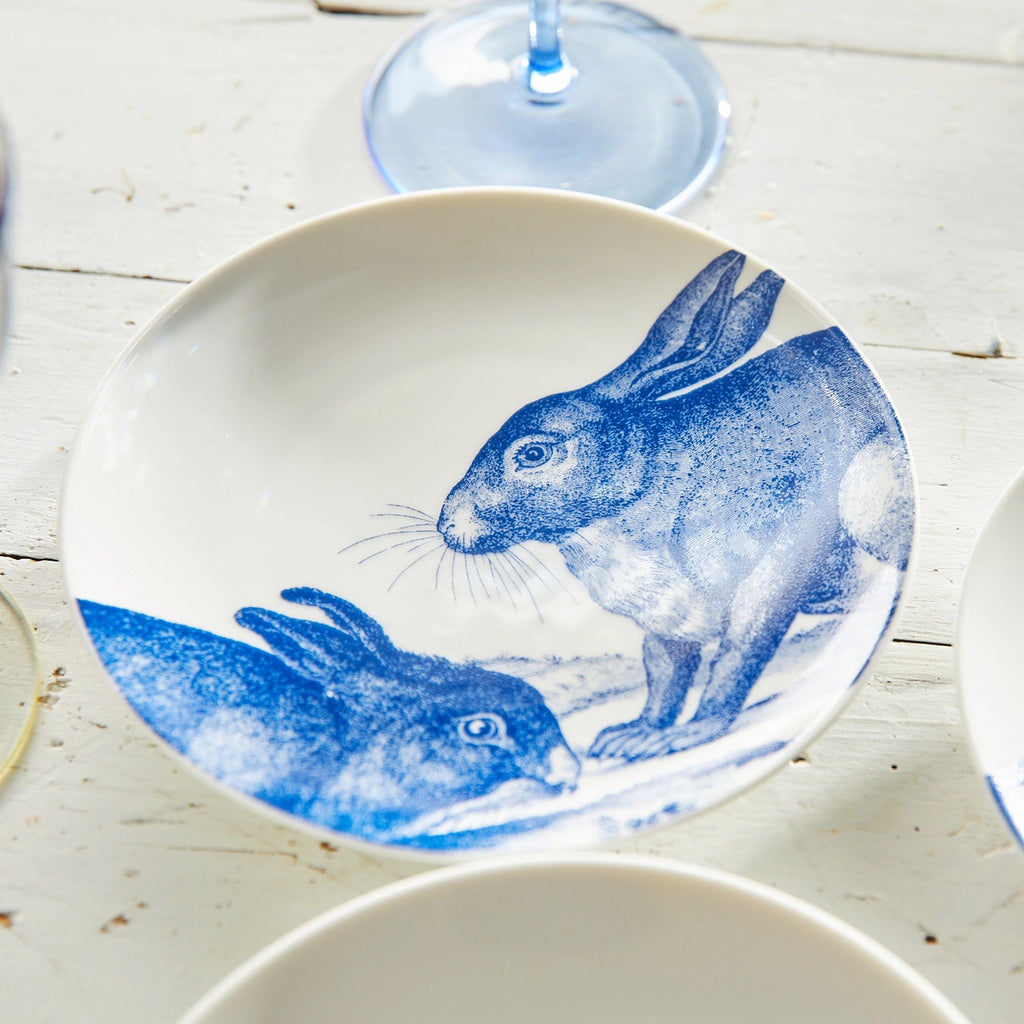 Blue Bunnies Small Plate | Set of 4