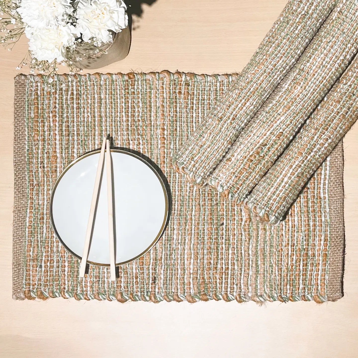 Jute & Sage Ombre Placemats | Set of 4