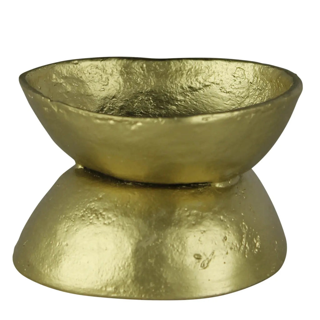 Brass-Plated Bowl Taper/Pillar Holder