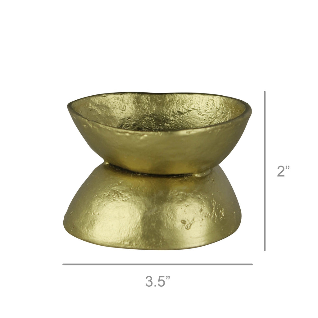 Brass-Plated Bowl Taper/Pillar Holder