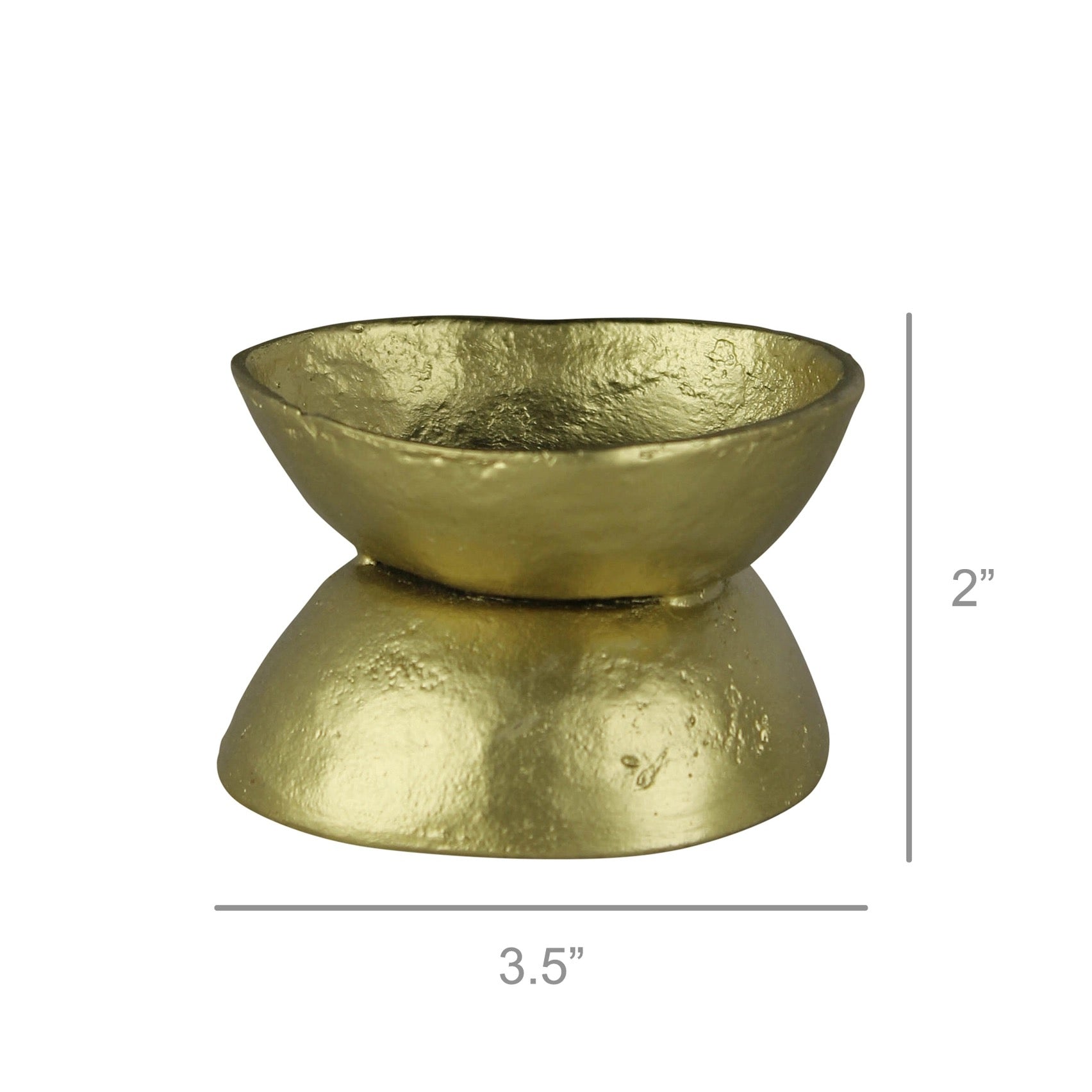 Brass-Plated Bowl Taper/Pillar Holder