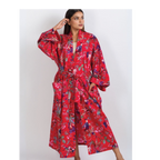 Rani Kimono Robe | Red Multi Birds