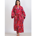 Rani Kimono Robe | Red Multi Birds