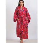 Rani Kimono Robe | Red Multi Birds