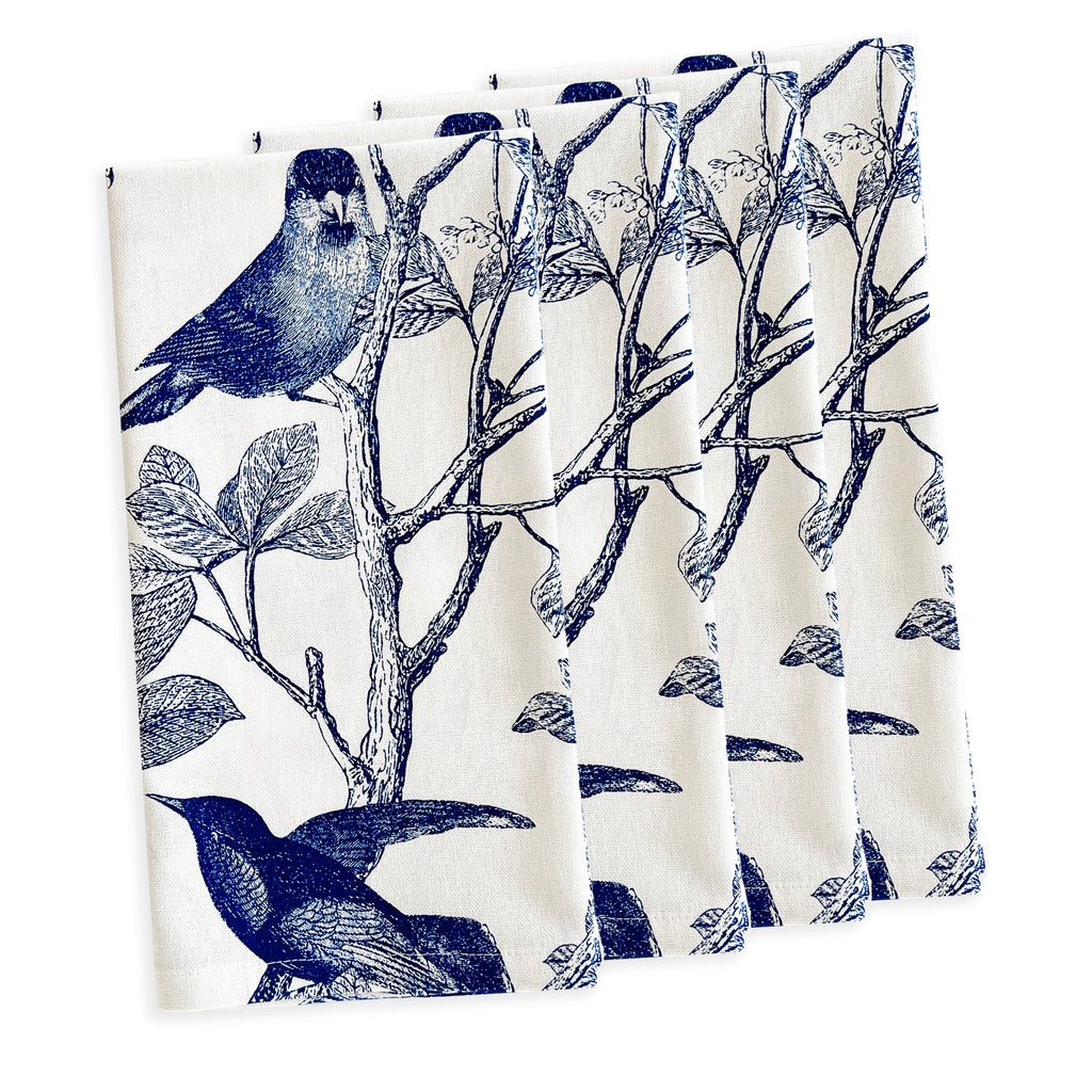 Arbor Birds Blue Dinner Napkins | Set of 4