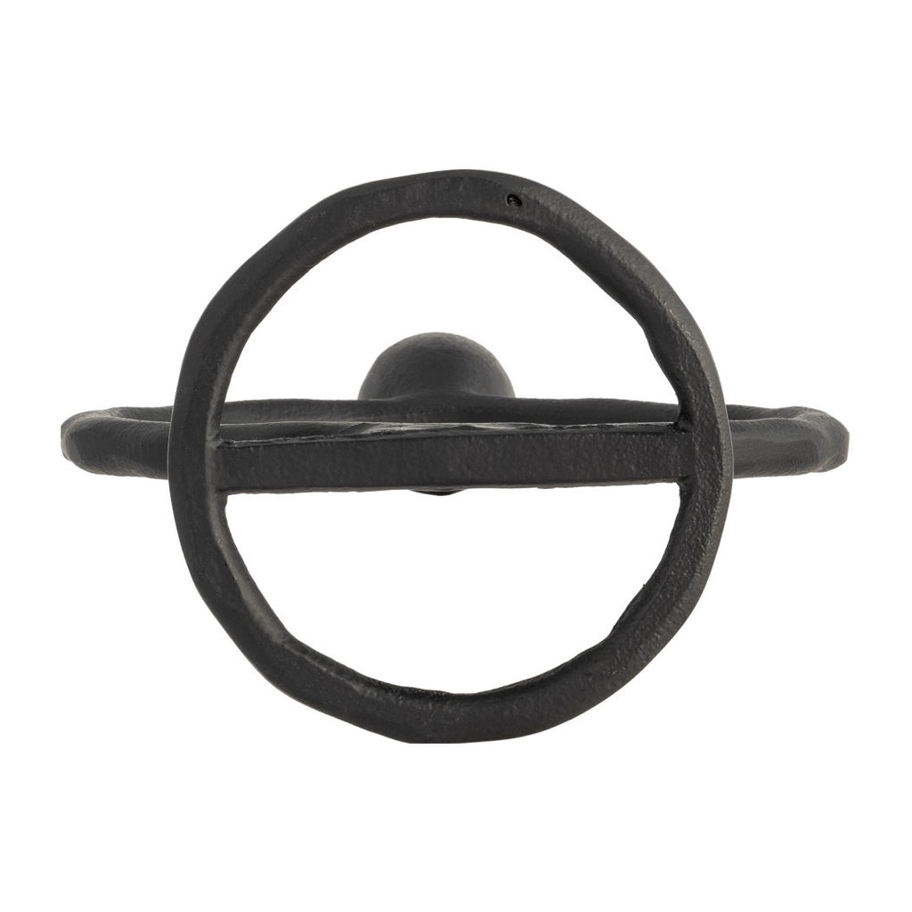 Black Metal Round Ring Taper Candle Holder | 8"