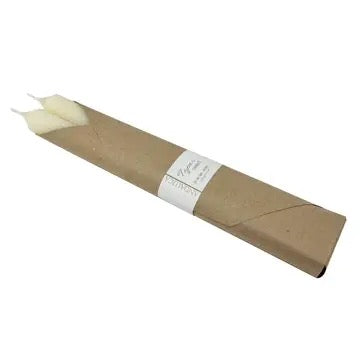 Ivory Ridged Taper Candles| Set of 2