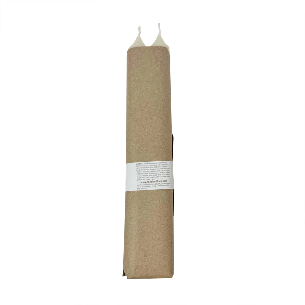 Ivory Ridged Taper Candles| Set of 2