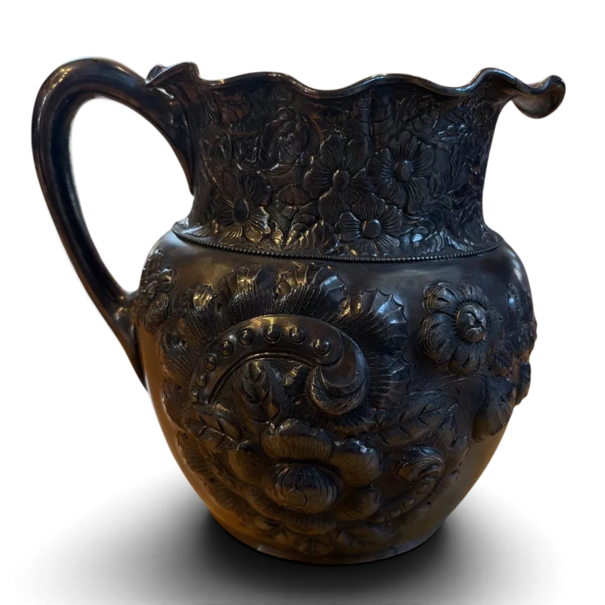 1893 Antique Silverplate Equestrian Trophy Pitcher