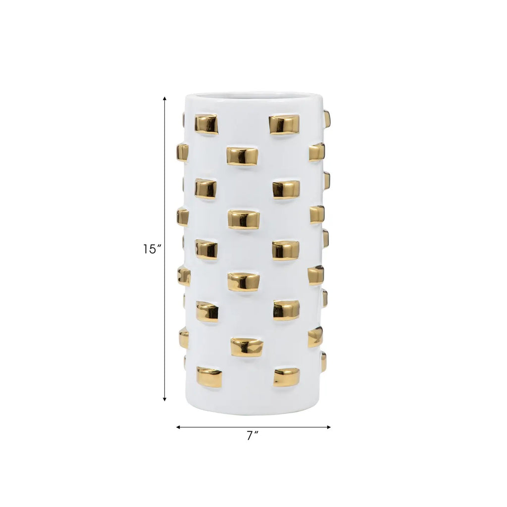 Ceramic Stud Vase | 15"