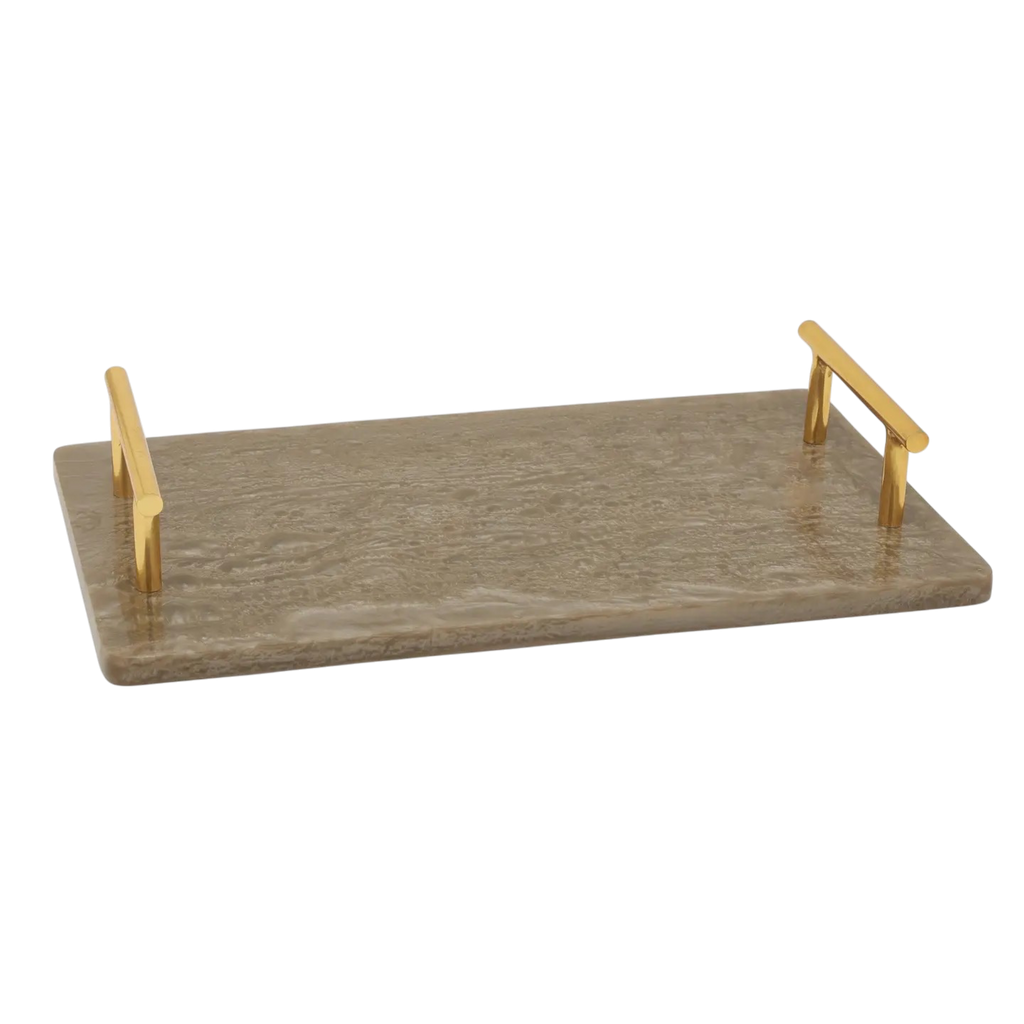 Tortoise Resin Serving Board with Handles