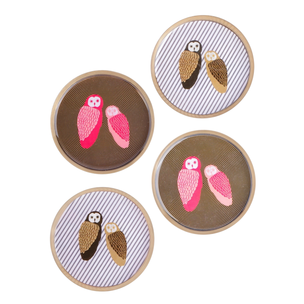Eclectic Owl Coasters | Set of 4