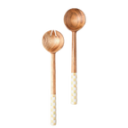 Meena Resin Inlay & Wood Salad Server Set