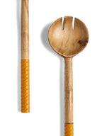 Swirling Resin & Acacia Wood Salad Server Set