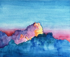 "Foreshadows" Framed Watercolor Painting