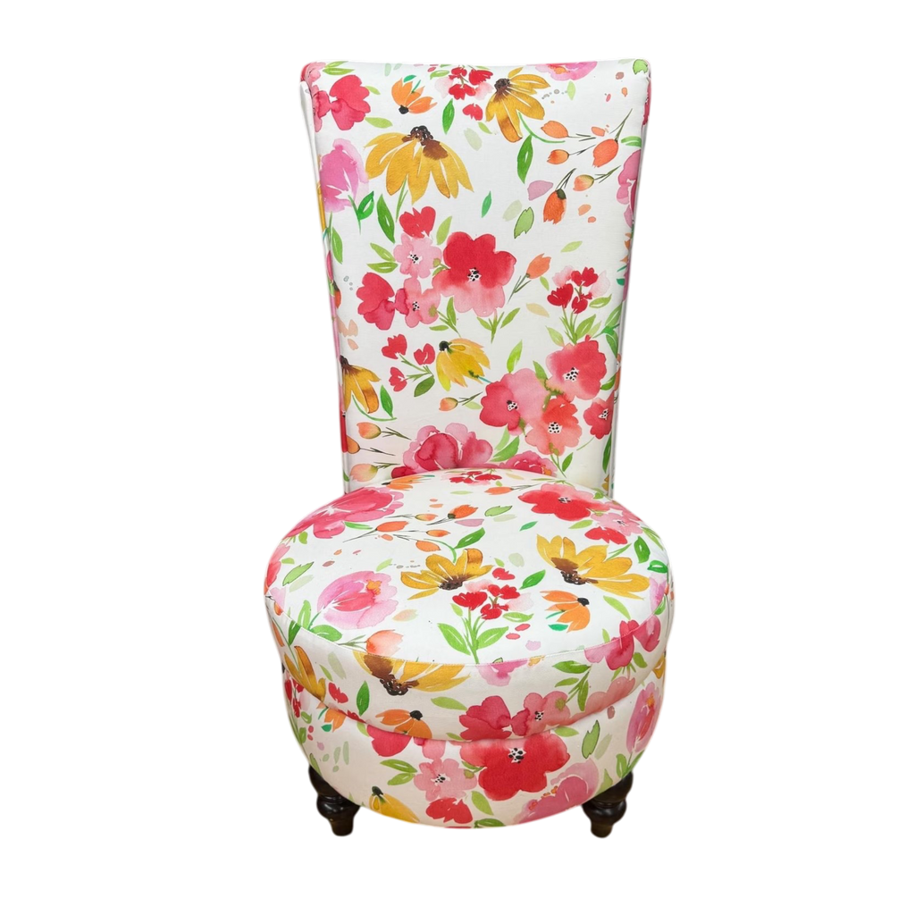 Watercolor Floral Slipper Chair