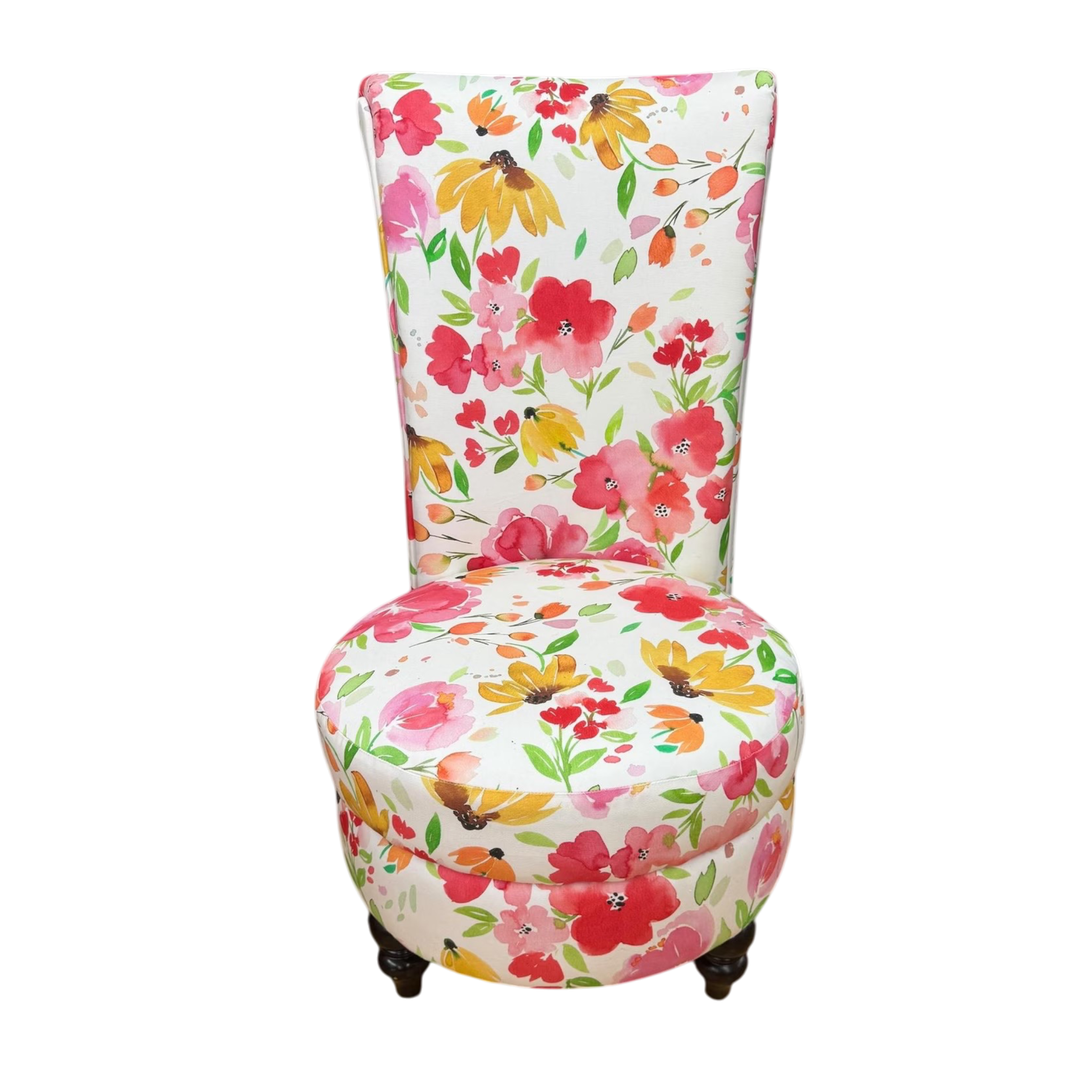 Watercolor Floral Slipper Chair