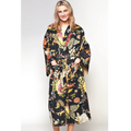 Rani Kimono Robe | Black + Rose
